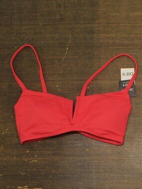 Bar Iii Bar Iii V Wire Plunge Neck Bralette Bikini Swim Top Bright L Sz L